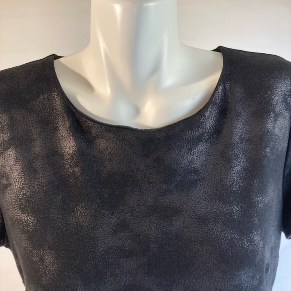 I.N.C International Concepts Black Cotton Rayon Short Sleeve Top size L - Picture 2 of 12